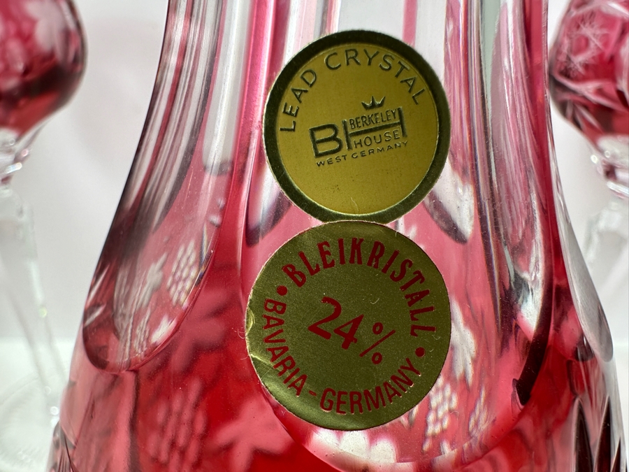 Berkeley House West Germany Crystal Decanter With Eight Stemware Glasses 8.5H [Photo 7]