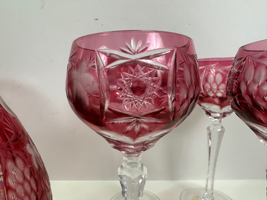 Berkeley House West Germany Crystal Decanter With Eight Stemware Glasses 8.5H [Photo 4]