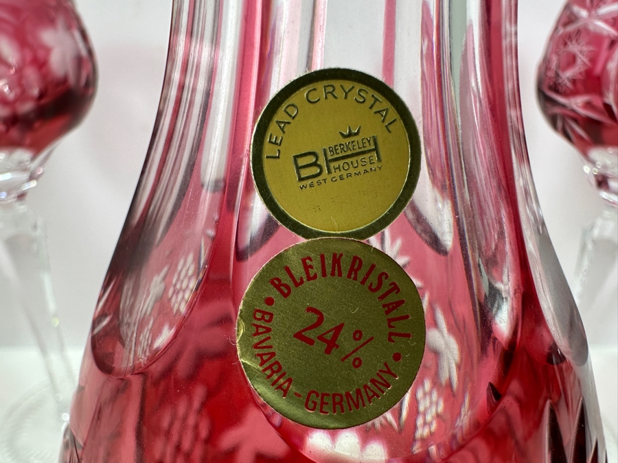 Berkeley House West Germany Crystal Decanter With Eight Stemware Glasses 8.5H [Photo 6]