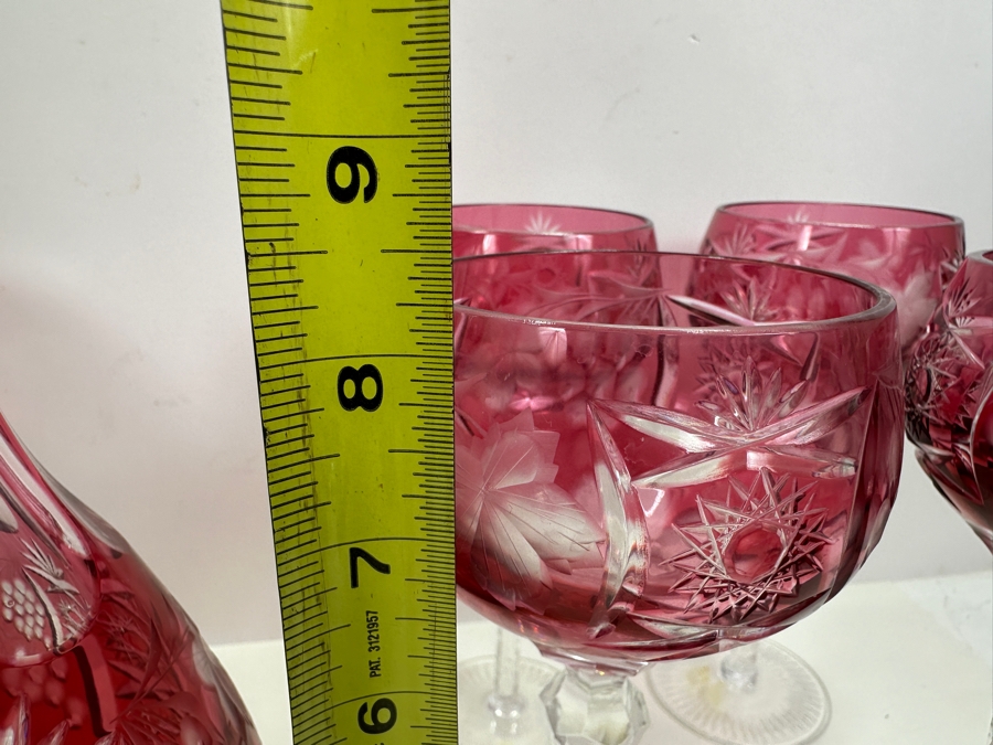 Berkeley House West Germany Crystal Decanter With Eight Stemware Glasses 8.5H [Photo 8]