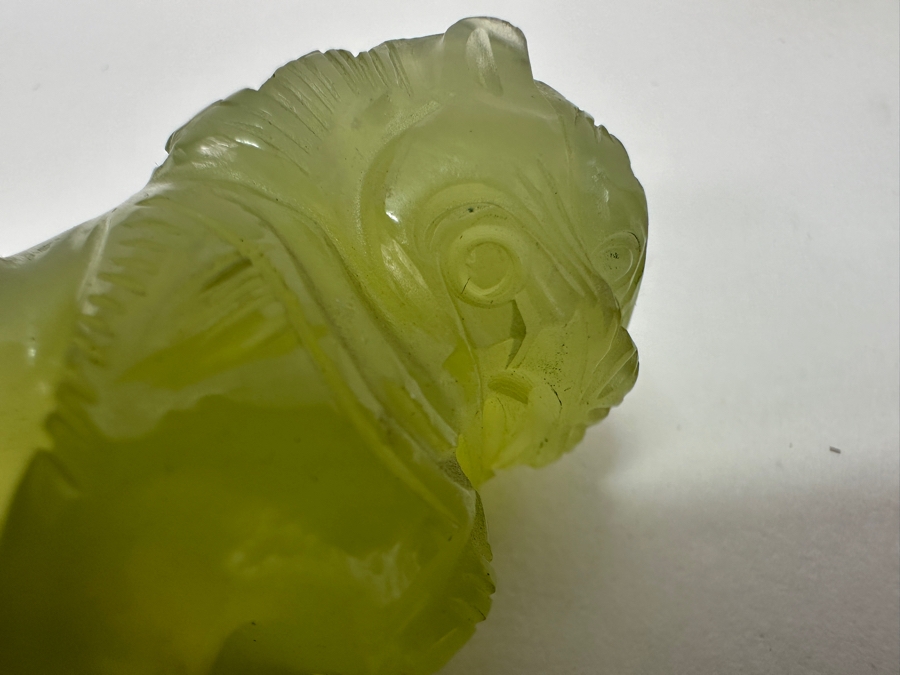 Vintage Small Pair Of Carved Stone Foo Dogs 2'H [Photo 15]