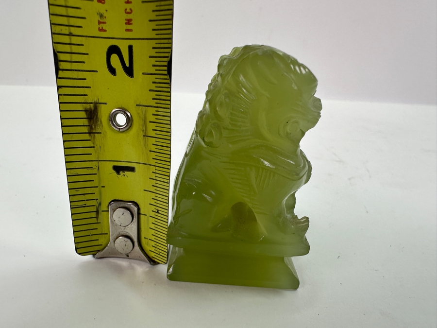 Vintage Small Pair Of Carved Stone Foo Dogs 2'H [Photo 17]