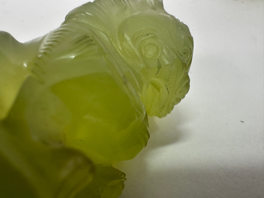 Vintage Small Pair Of Carved Stone Foo Dogs 2'H [Photo 16]