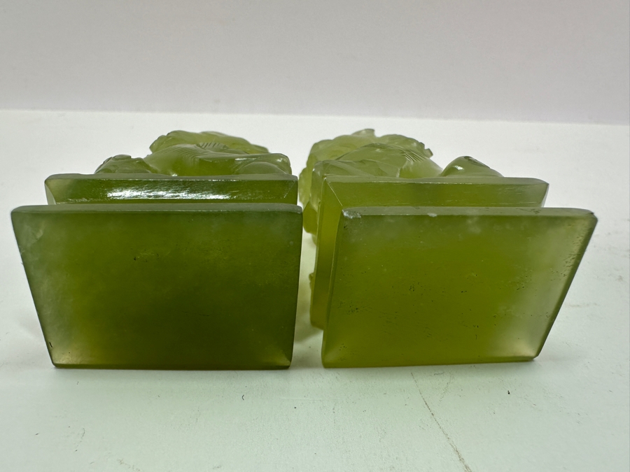 Vintage Small Pair Of Carved Stone Foo Dogs 2'H [Photo 14]