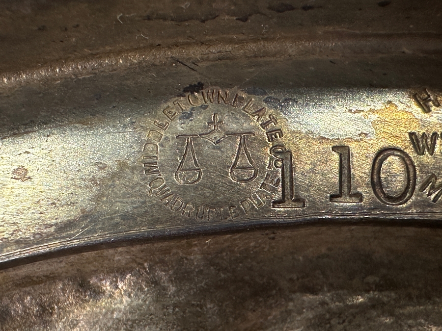 Antique Silverplate Calling Card Receiver With Figural Deer By The Middletown Plate Co. 9W X 5.5D X 7H [Photo 9]