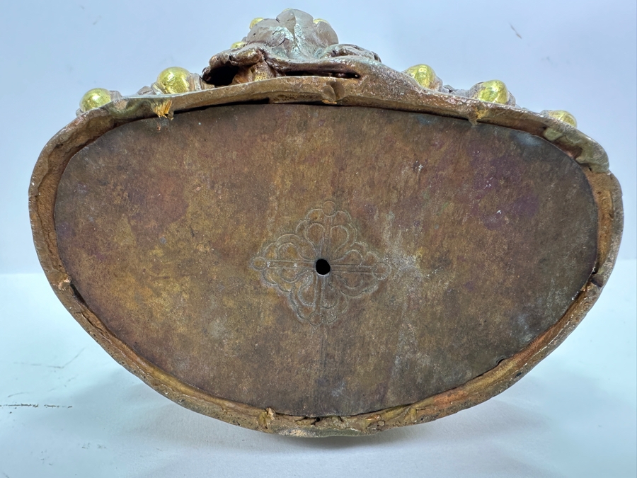 Tibetan Buddhism White Tara Gilt Bronze Brass Sculpture Signed Underneath 5.5W X 4D X 8.75H 1,845g 4.06lbs [Photo 12]