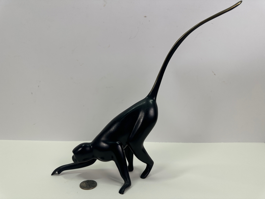 Loet Vanderveen (1921-2015, American/Dutch) Bronze Monkey Sculpture Titled Elegance In Motion Signed LOET AP (Artist Proof) And Numbered 3 Of 10 10'W X 3'D X 10'H [Photo 5]
