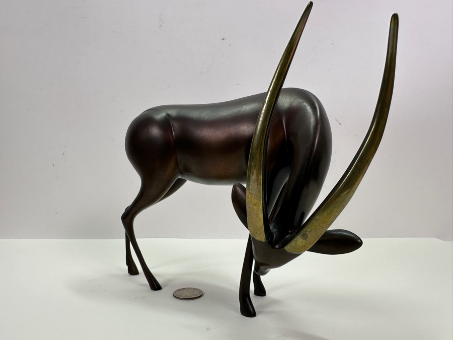 Loet Vanderveen (1921-2015, American/Dutch) Bronze Thomson's Gazelle Sculpture Signed LOET And Numbered 575 Of 750 9'W X 4'D X 6'H [Photo 3]