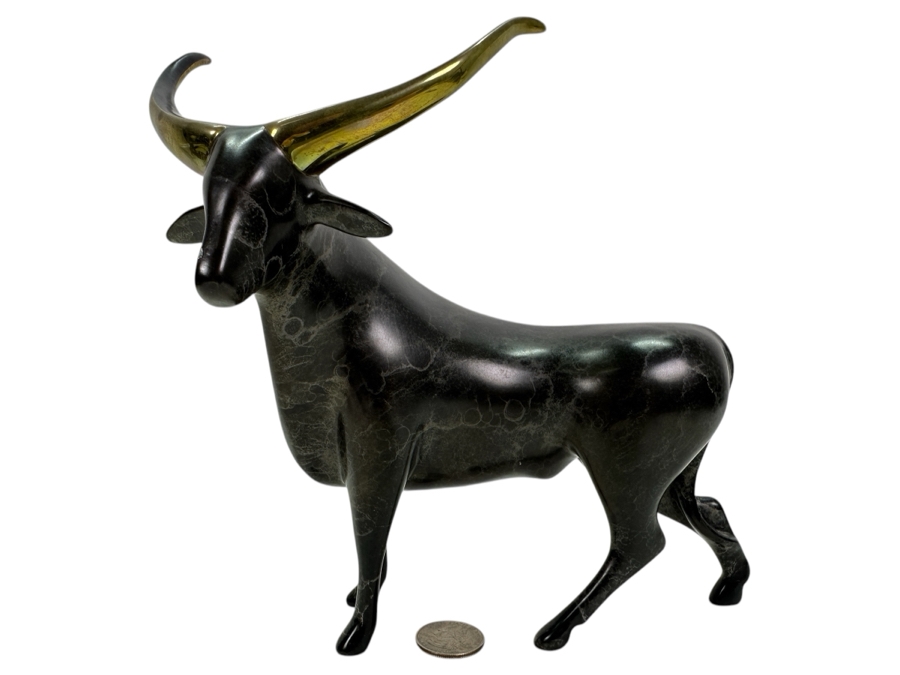 Loet Vanderveen (1921-2015, American/Dutch) Bronze Bull Sculpture Signed LOET And Numbered 138 Of 500 8'W X 5'D X 8'H