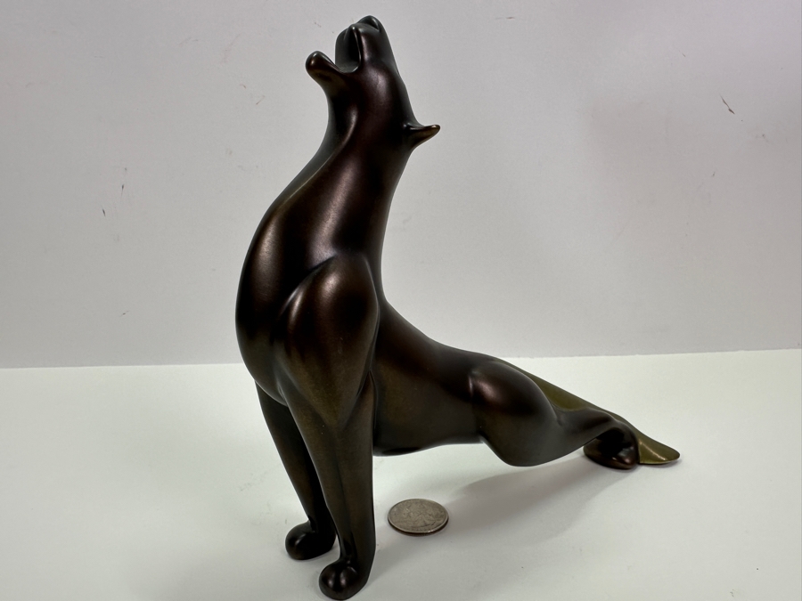 Loet Vanderveen (1921-2015, American/Dutch) Bronze Lion Roaring Sculpture Signed LOET And Numbered 503 Of 750 7.5'W X 2'D X 7'H [Photo 3]