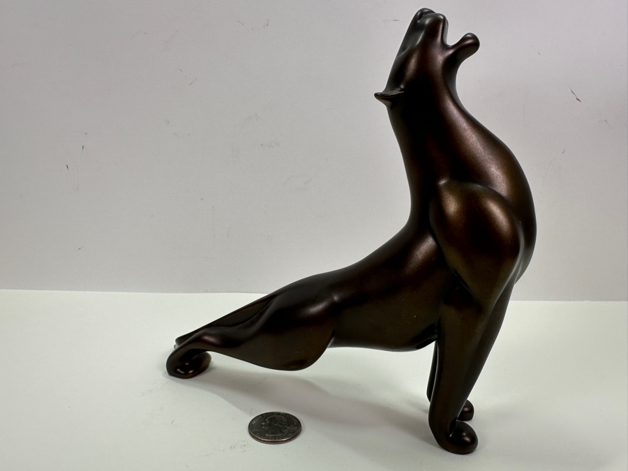 Loet Vanderveen (1921-2015, American/Dutch) Bronze Lion Roaring Sculpture Signed LOET And Numbered 503 Of 750 7.5'W X 2'D X 7'H [Photo 4]