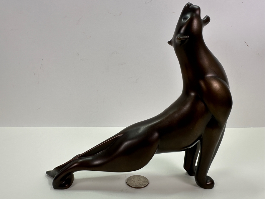 Loet Vanderveen (1921-2015, American/Dutch) Bronze Lion Roaring Sculpture Signed LOET And Numbered 503 Of 750 7.5'W X 2'D X 7'H [Photo 5]