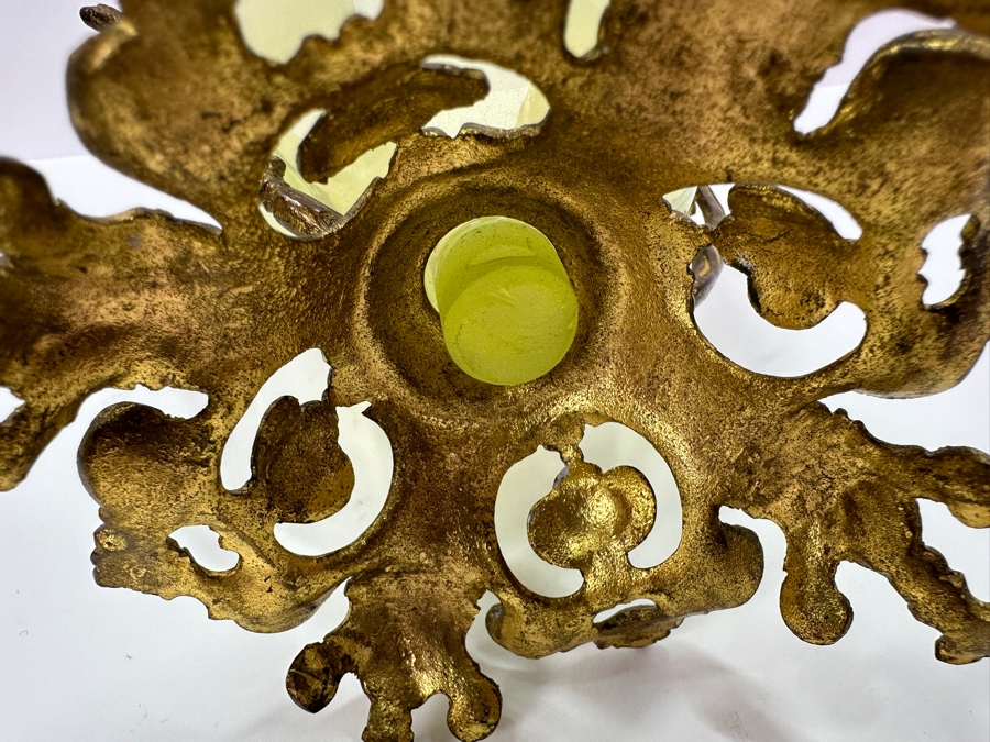 Antique Tulpenvase Tulip Hand Blown Bohemia Glass Vase With Original Gilt Mounting 6'H [Photo 10]