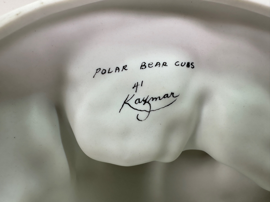 William Kazmar Porcelain Figurines: Harp Seal Pups #37 4.5'H And Polar Bear Cubs #41 5.25'H [Photo 6]