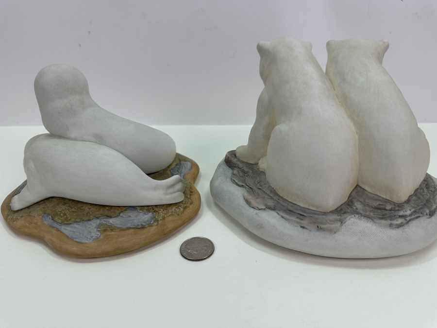 William Kazmar Porcelain Figurines: Harp Seal Pups #37 4.5'H And Polar Bear Cubs #41 5.25'H [Photo 5]