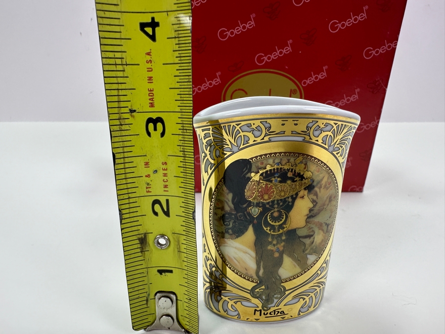 Small Goebel Porcelain Vase Feature A Design Inspired By The Artwork Of Alphonse Mucha - Artis Orbis Collection 3'H [Photo 6]