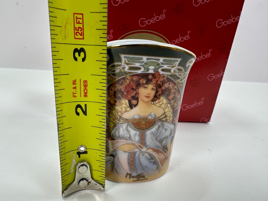 Small Goebel Porcelain Vase Feature A Design Inspired By The Artwork Of Alphonse Mucha - Artis Orbis Collection 3'H [Photo 5]