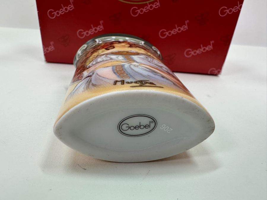 Small Goebel Porcelain Vase Feature A Design Inspired By The Artwork Of Alphonse Mucha - Artis Orbis Collection 3'H [Photo 4]