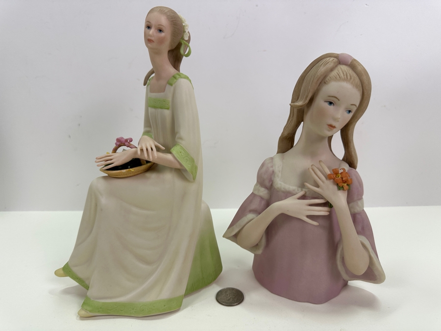 Laszlo Ispanky (1920-2010, American/Hungarian) Pair Of Hand Signed Porcelain Figurines 8'H And 10'H [Photo 3]