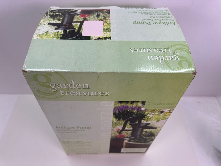 New Antique Pump Decorative Barrel Fountain Kit By Garden Treasures [Photo 3]