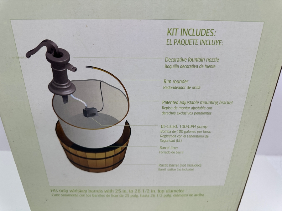 New Antique Pump Decorative Barrel Fountain Kit By Garden Treasures [Photo 5]