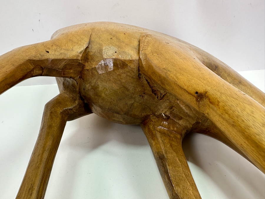 Large Hand Carved Wooden Gazelle Sculpture 12W X 4.5D X 22H [Photo 8]