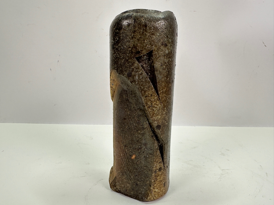 Signed Abstract Art Pottery Vase 7.5'H [Photo 3]