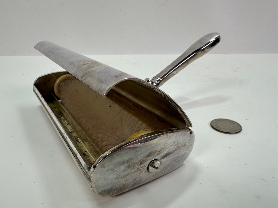 Christofle Silver Plated Crumb Sweeper Catcher Brush Table Crumber [Photo 3]