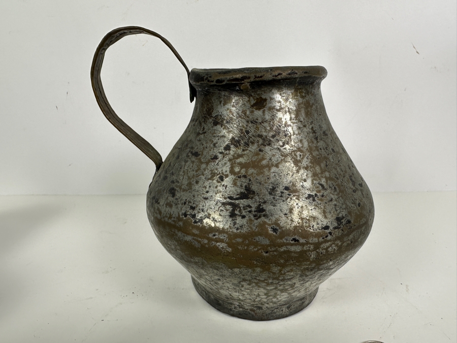 Antique Persian Tinned Copper Jugs And Teapot 4'H - 7'H [Photo 9]