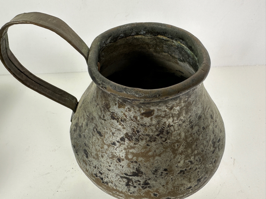 Antique Persian Tinned Copper Jugs And Teapot 4'H - 7'H [Photo 10]