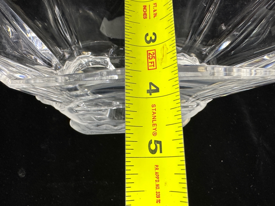 Lalique France Venise Double Lion Head Crystal Vase 9W X 4D X 6.5H [Photo 17]