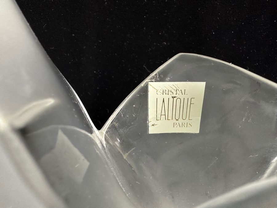 Lalique France Sylvie Swan Vase With Flower Frog 6W X 4D X 8H [Photo 6]