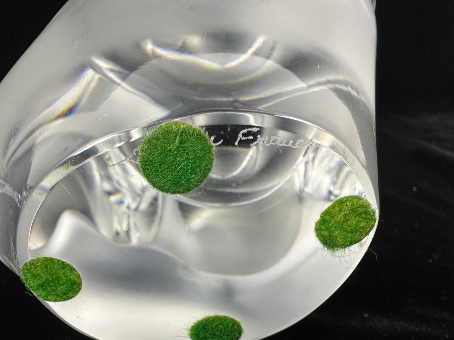 Lalique France Sylvie Swan Vase With Flower Frog 6W X 4D X 8H [Photo 11]