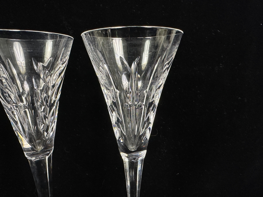 Pair Of Waterford Crystal Lismore Toasting Flutes 9.25'H [Photo 2]