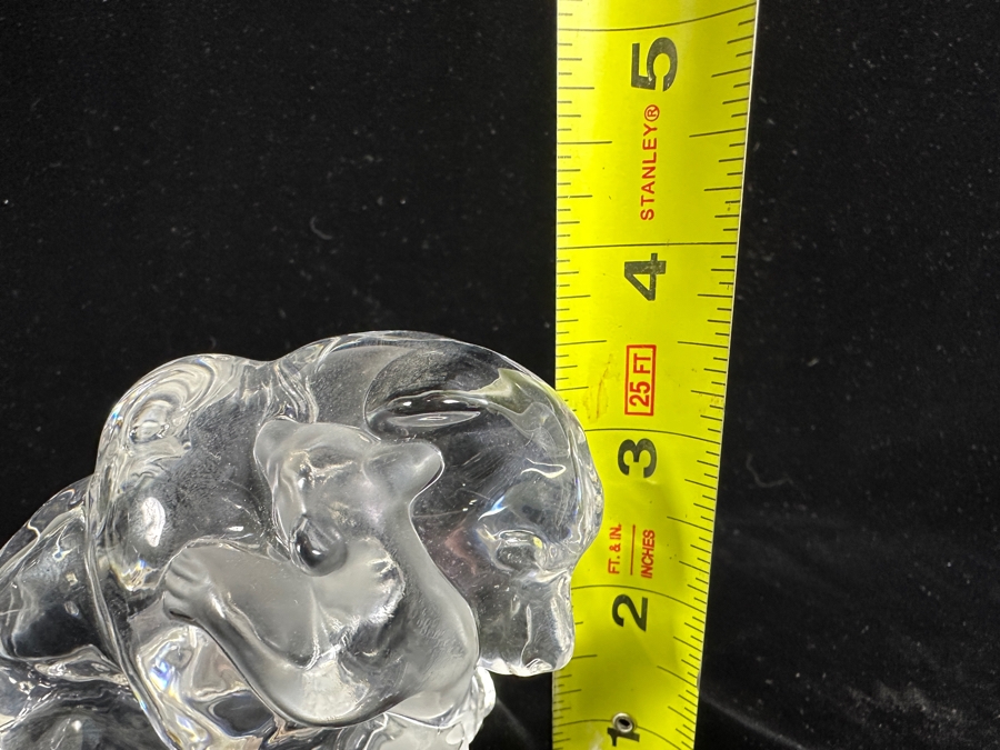 Saint Louis Crystal France Polar Bear With Cub Figurine 3.5H [Photo 10]