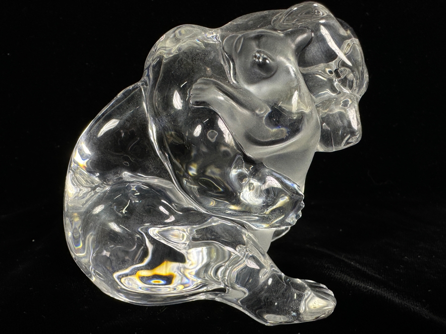 Saint Louis Crystal France Polar Bear With Cub Figurine 3.5H [Photo 2]
