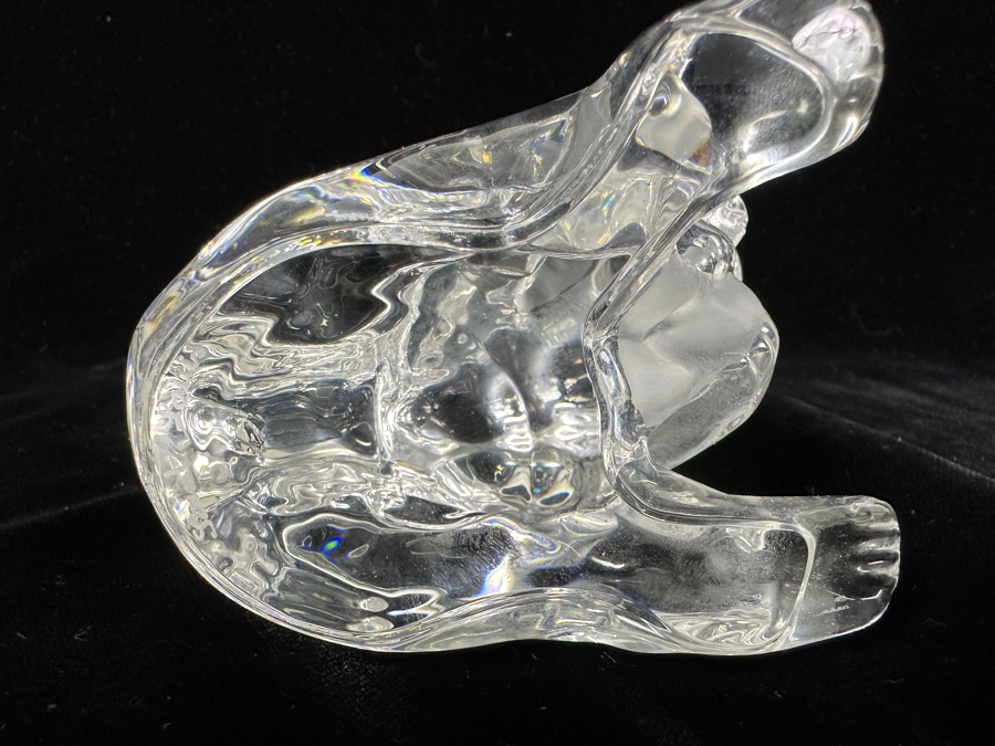 Saint Louis Crystal France Polar Bear With Cub Figurine 3.5H [Photo 7]