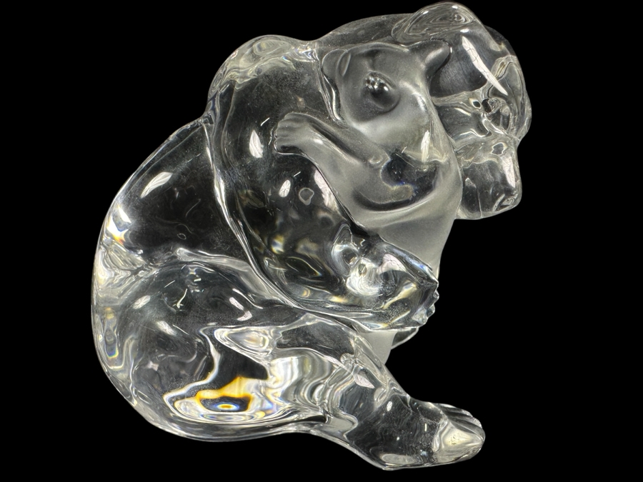Saint Louis Crystal France Polar Bear With Cub Figurine 3.5H [Photo 1]