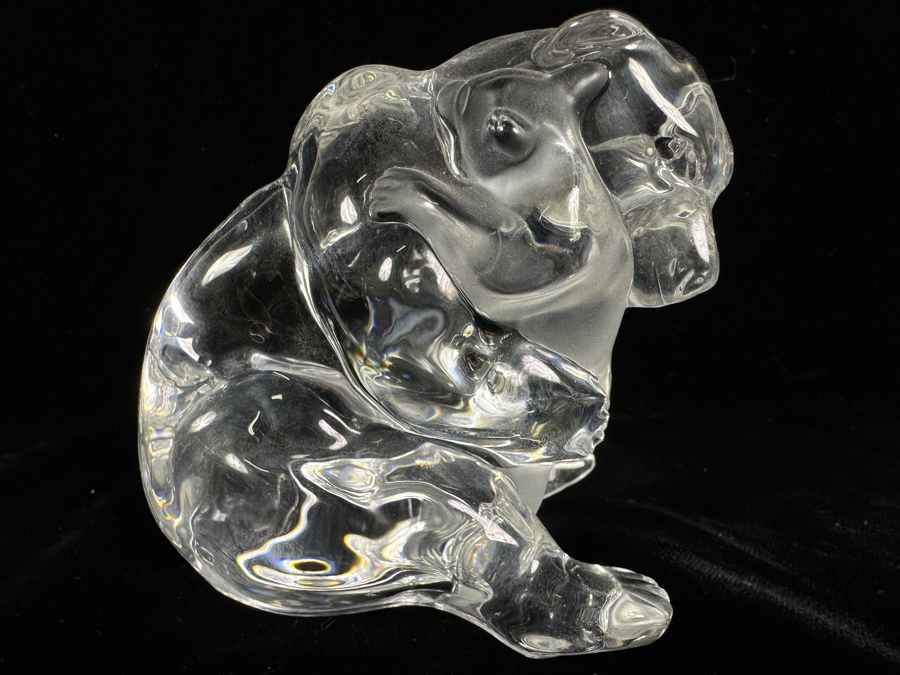 Saint Louis Crystal France Polar Bear With Cub Figurine 3.5H [Photo 3]