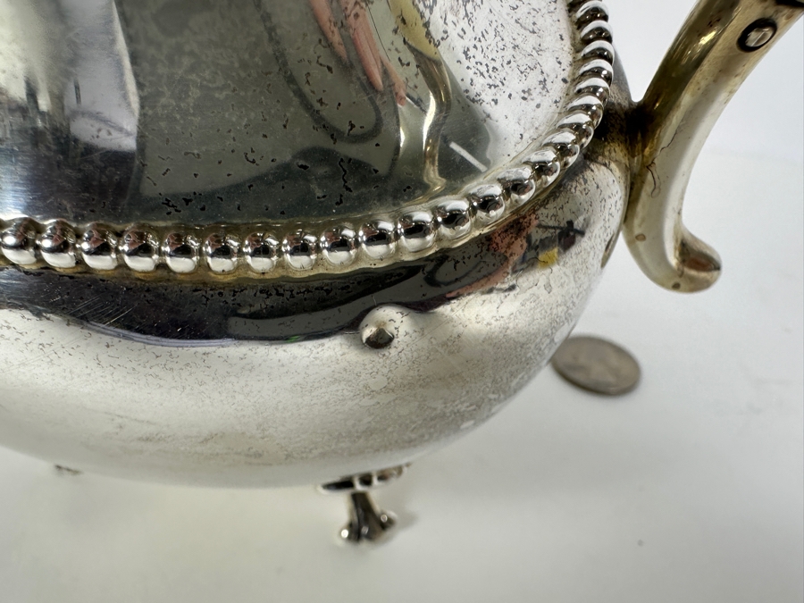 Antique American Sterling Silver Coffee Pot By Newburyport Silver Co (N S Co) 9'H 399g - Sterling Silver Melt Value Is $388 [Photo 7]