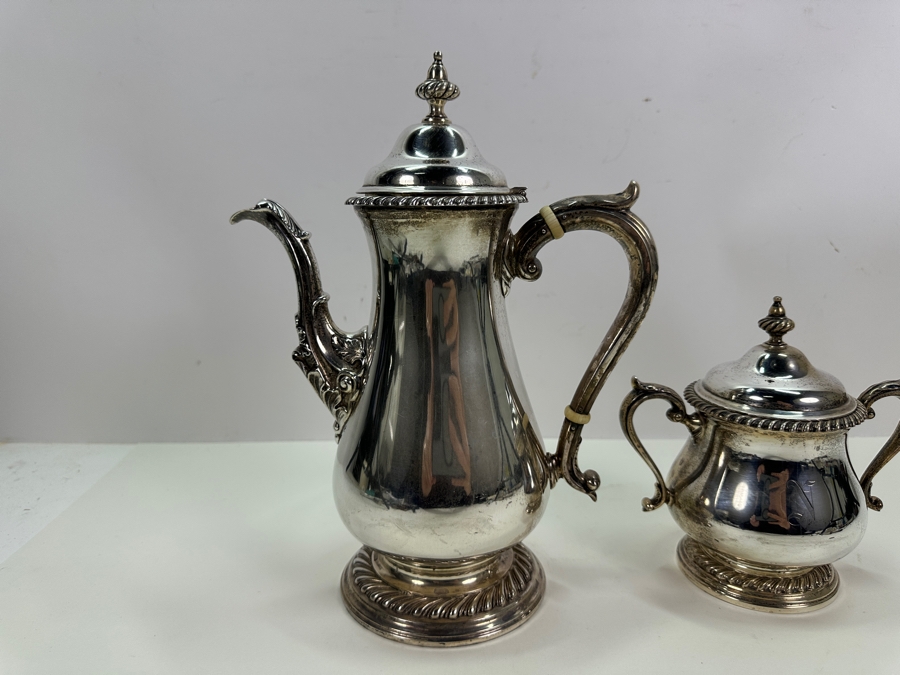 Sterling Silver Shreve & Co. San Francisco Coffee Pot 11H And Sugar Bowl 6.5H 1,501g - Sterling Silver Melt Value Is $1,436 [Photo 8]