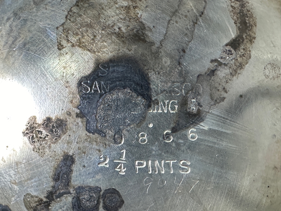 Sterling Silver Shreve & Co. San Francisco Coffee Pot 11H And Sugar Bowl 6.5H 1,501g - Sterling Silver Melt Value Is $1,436 [Photo 14]