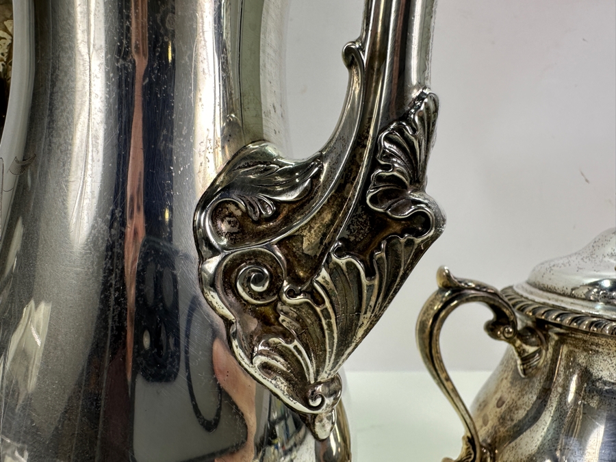 Sterling Silver Shreve & Co. San Francisco Coffee Pot 11H And Sugar Bowl 6.5H 1,501g - Sterling Silver Melt Value Is $1,436 [Photo 5]