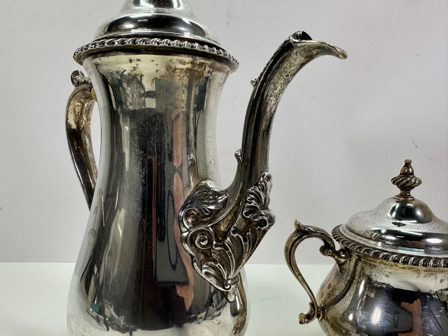 Sterling Silver Shreve & Co. San Francisco Coffee Pot 11H And Sugar Bowl 6.5H 1,501g - Sterling Silver Melt Value Is $1,436 [Photo 6]