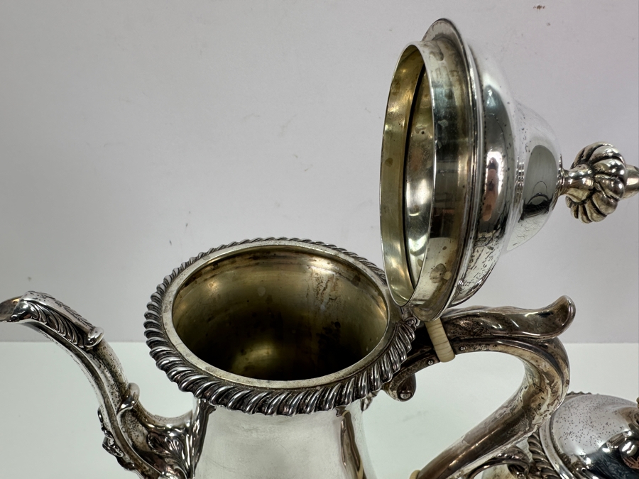 Sterling Silver Shreve & Co. San Francisco Coffee Pot 11H And Sugar Bowl 6.5H 1,501g - Sterling Silver Melt Value Is $1,436 [Photo 10]
