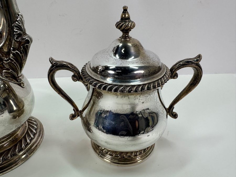 Sterling Silver Shreve & Co. San Francisco Coffee Pot 11H And Sugar Bowl 6.5H 1,501g - Sterling Silver Melt Value Is $1,436 [Photo 4]