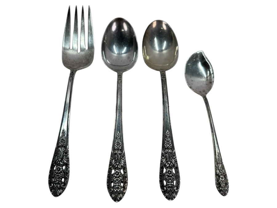(4) Sterling Silver Fine Arts Serving Pieces Crown Princess Pattern 234g - Sterling Silver Melt Value Is $223