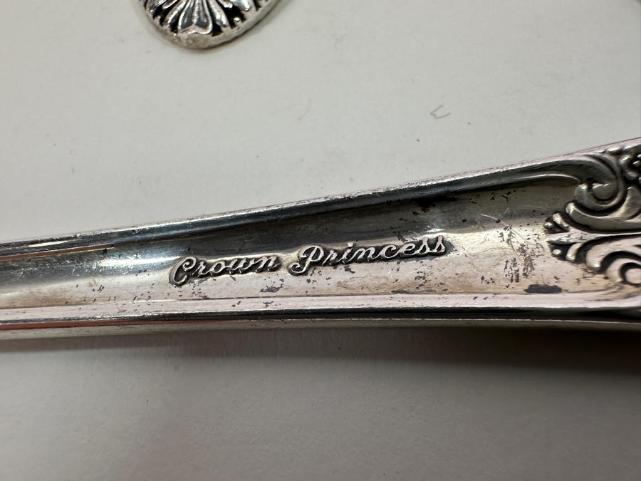 (4) Sterling Silver Fine Arts Serving Pieces Crown Princess Pattern 234g - Sterling Silver Melt Value Is $223 [Photo 6]