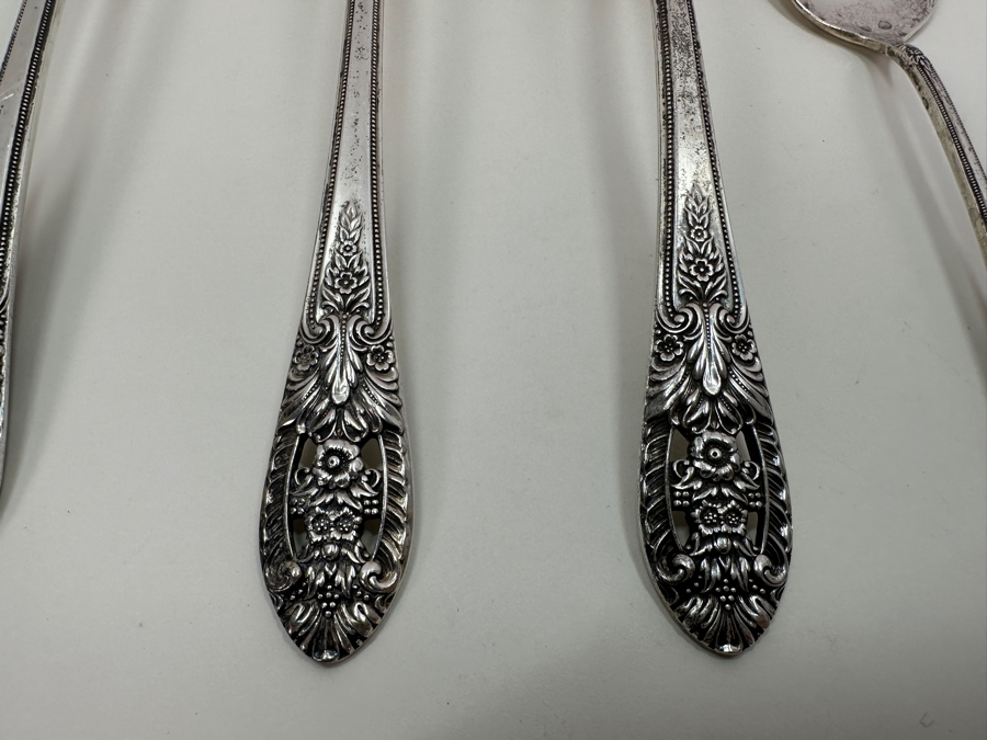 (4) Sterling Silver Fine Arts Serving Pieces Crown Princess Pattern 234g - Sterling Silver Melt Value Is $223 [Photo 3]