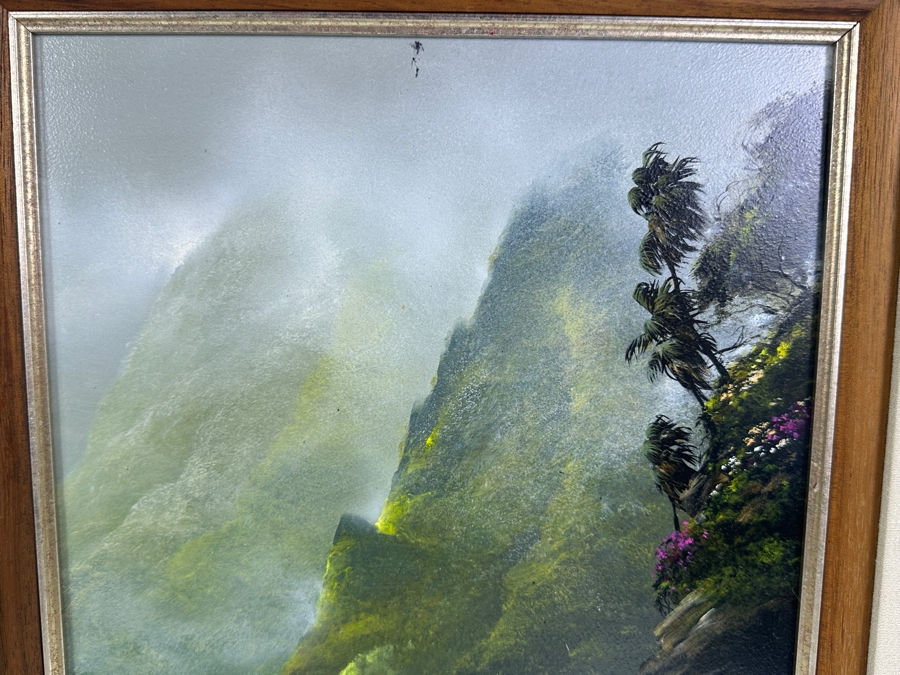 Clint Sloan (B. 1965, Hawaii) Original Hawaiian Breaking Wave Oil Painting On Board 10 X 15 Framed 18.5 X 23.5 [Photo 8]